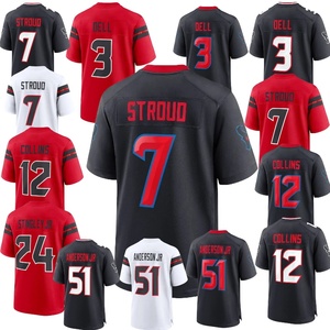 Vente en gros d'usine Houston brodé # 7 Stroud # 51 Anderson Jr # 3 Lassiter # 12 <span class=keywords><strong>Collins</strong></span> # Maillot de football américain 21 Chubb - Product Image 1