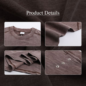 Camiseta sin mangas de algodón con ribetes de bambú, lavado vintage, diseño con parches y adornos de tachuelas, estilo casual. - Product Image 5