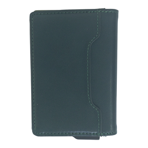 Tarjetero Unisex de Cuero PU con Protección RFID, 6 Pulgadas, Corto, Verde Oscuro con Interior Color Oliva, Diseño Minimalista - Product Image 5