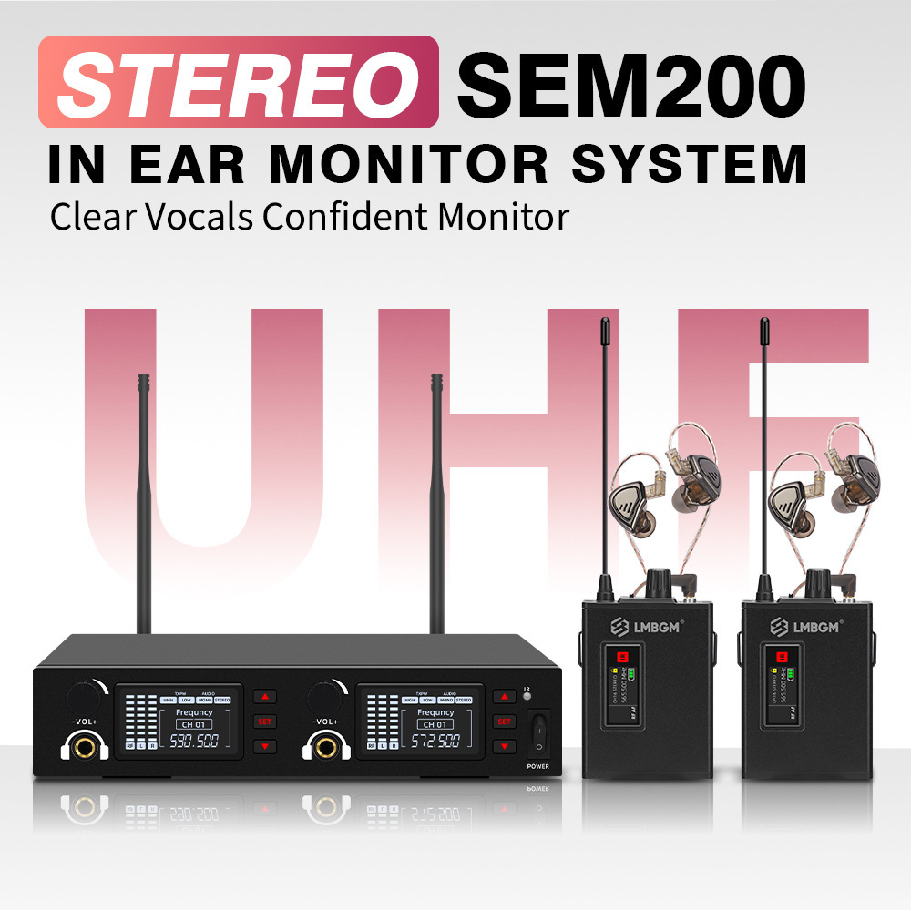 High Quality Professional Stereo UHF <strong>Wireless</strong> In-Ear Monitor System One-Touch <strong>Pairing</strong> Stage IEM Monitoring Kit