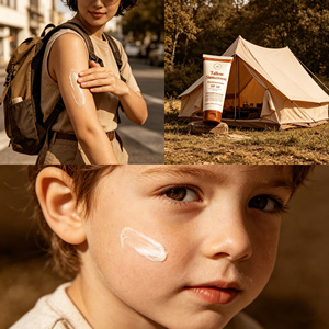 Crema <span class=keywords><strong>Solare</strong></span> SPF <span class=keywords><strong>50</strong></span>+ con Ossido di Zinco e Burro di Karité Biologico - <span class=keywords><strong>Protezione</strong></span> Naturale Impermeabile per Viso e <span class=keywords><strong>Corpo</strong></span> - Product Image 5