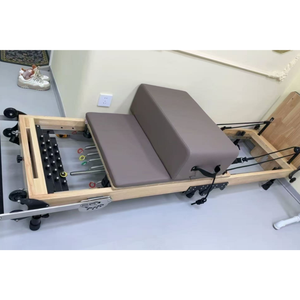 Camas de Pilates Reformer Plegables de Cuero Personalizadas, Equipo de Gimnasio Plegable, Set de Yoga Reformer de Madera - Product Image 3