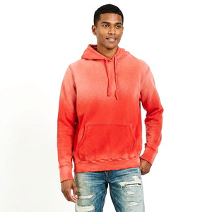 Sweat à capuche zippé pour homme, coupe ample, style streetwear, délavé à l'acide et effet soleil, avec logo personnalisé, prix de gros - Product Image 1