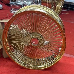 Cerchi in Acciaio Dorato da 26 Pollici a Razze Multiple, Stile Vintage Classico Aftermarket Personalizzato, Tipo Dayton - Product Image 2