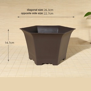 Pots de bonsaï en <span class=keywords><strong>plastique</strong></span> hexagonaux minces classiques de 22.7cm pour la <span class=keywords><strong>culture</strong></span> de petits arbres - Product Image 2