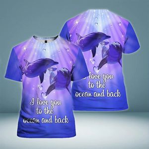 Camiseta <span class=keywords><strong>para</strong></span> hombre Cute Ocean Dolphin Pattern Teens Comfort Tops de manga corta Camiseta de cuello redondo personalizada con la última ropa de calle de fábrica - Product Image 2