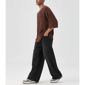 Camiseta de algodón 100% personalizada de peso pesado para hombre, ropa de punto lisa de gran tamaño con patrón sólido - Product Image 4