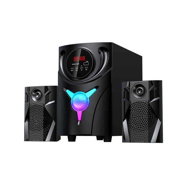 Home Theater 2.1 Channel Multimedia Speaker with for 5.2 LED Display Digital Amplifier SD/USB Support Remote Control
