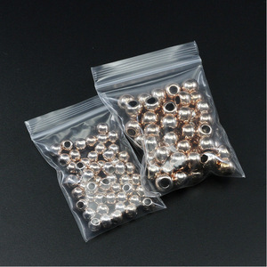 Cuentas redondas acrílicas con orificio grande, plateadas y doradas, para la fabricación de joyería, cuentas espaciadoras DIY de 8mm, 10mm, 12mm, 14mm, 16mm - Product Image 3