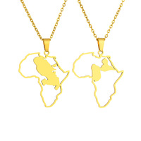 Collier pendentif cœur africain en acier inoxydable plaqué or 18 carats MECYLIFE, chaîne à maillons anti-ternissement, cadeau pour femme