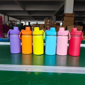 Botella de agua deportiva de acero inoxidable de 12 oz (360 ml), termo aislado al vacío con asa portátil para uso en exteriores - Product Image 2