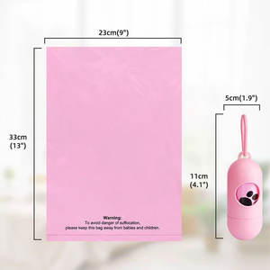 Bolsas Compostables Rosas para Excremento de Perro con Aroma a Cereza y Dispensador, Bolsas Extra Gruesas y Resistentes de Almidón de Maíz para Desechos de Perros - Product Image 1