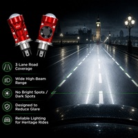 Projecteur de phare avant rouge mini 1,5 pouce étanche IP68 à faisceau haute intensité pour moto, prêt à l'emploi, pour mise à niveau DIY des motards