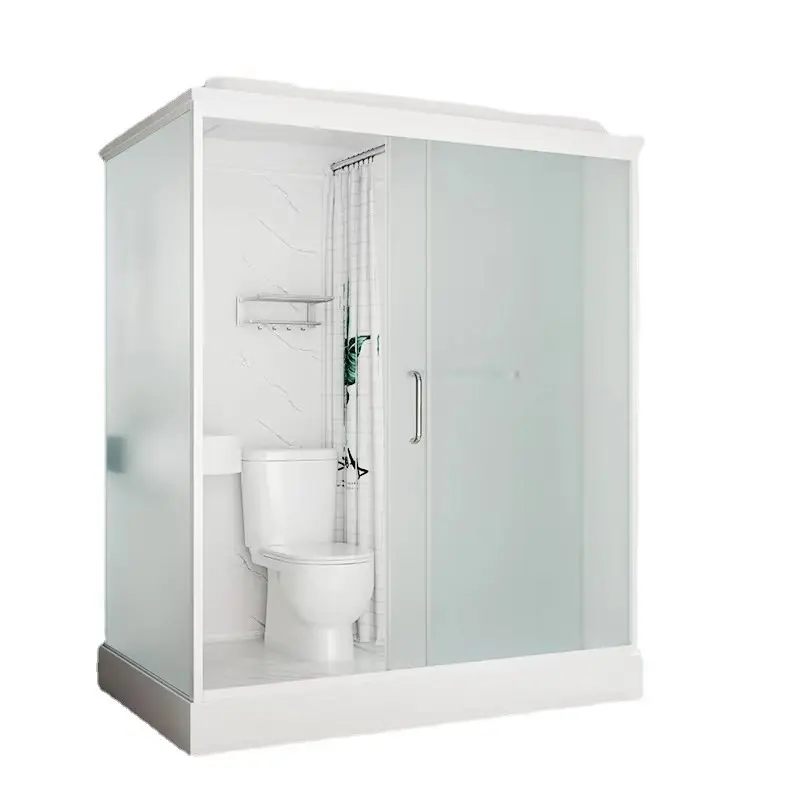 Portable Integrated bathroom with toilet and sink installed on site