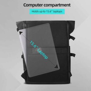 Custom Multi-Function <b>Roll</b> Top <b>Backpack</b> Lightweight Oxford Material USB Waterproof Large Travel Hiking Bag for College School - Product Image 4