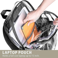 Sacs à dos transparents de sport sacs d'école pour ordinateur portable autres sacs à dos transparents approuvés par le stade décontracté pour hommes et femmes PVC étanche