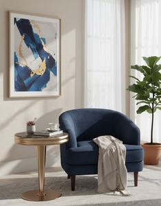 Mesa de Centro de Mármol de Alta Calidad, Diseño Moderno con Tapa de Mármol Sólido, Estructura Duradera para Sala de Estar, Apartamento, Hotel - Product Image 3