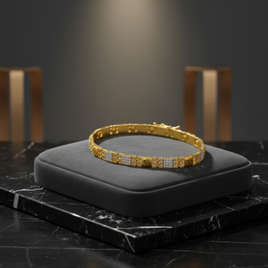 22K elegant Gold <b>Mens</b> Bracelet with Om Symbol Pattern Premium Finish Spiritual Designer Jewelry for Daily and Festive Wear - Product Image 4