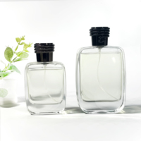 Flacon de parfum de luxe, emballage de parfum, atomiseur, flacon d'huile essentielle, flacon de parfum carré vide 50ml 100ml