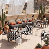 Banquette de patio de luxe pour hôtel, avec tissu imperméable, pour salle à manger extérieure, idéale pour bistrot et bar