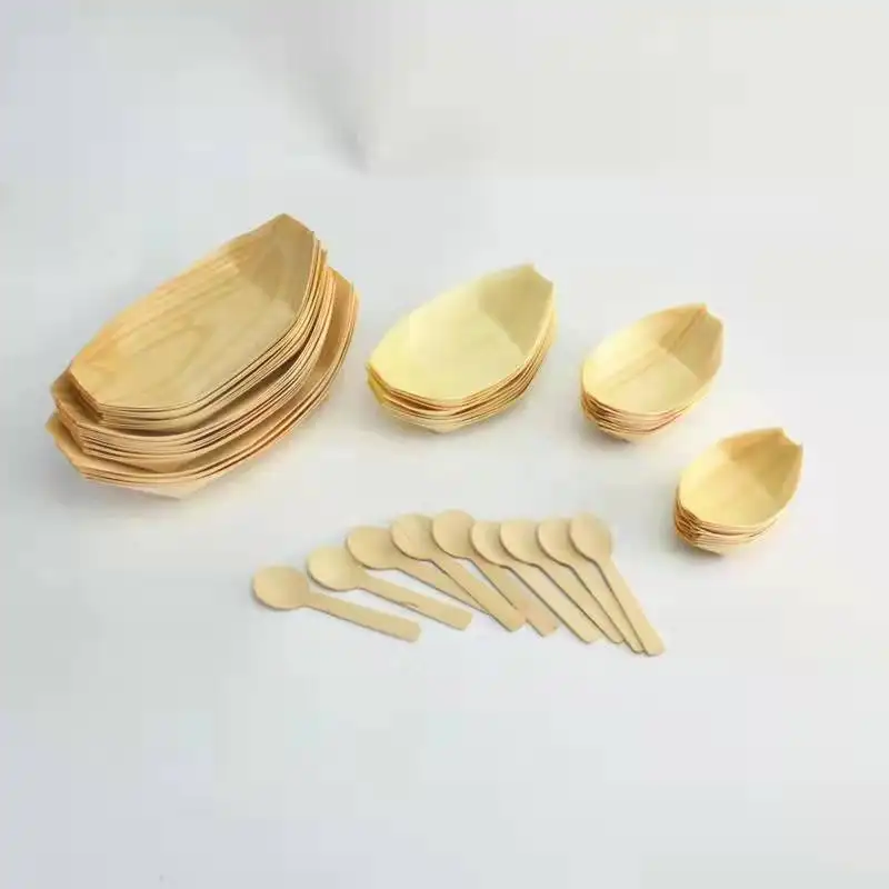 Eco Friendly Disposable Bamboo Wooden Boats for Takoyaki