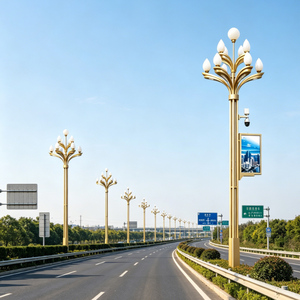 Poteaux d'éclairage intelligents pour autoroutes extérieures, lampadaires galvanisés à chaud avec caméra CCTV pour villes connectées, poteaux de ville intelligents - Product Image 1