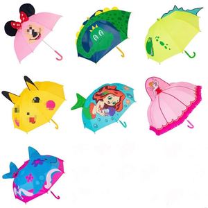 Parapluie manuel imperméable pour enfants avec design de sécurité, motif de dessin animé mignon, idéal pour l'école, cadeau promotionnel personnalisé avec logo - Product Image 4