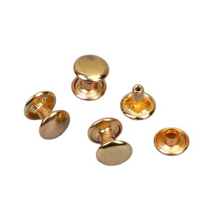 Clous à rivets double face dorés 10 mm en fer plaqué, durables, pour la décoration de sacs en cuir et de chapeaux - Product Image 4