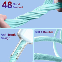 Nuevo Cable de Carga Rápida de 65W con Conector Tipo-C Transparente de Línea Tejida, Alta Eficiencia de 6A para Smartphones, Carga y Datos, 1m