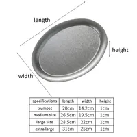 Assiette ovale japonaise vintage en acier inoxydable 304, plateau à dessert, vaisselle de camping, 1 pièce