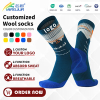 Chaussettes de randonnée en laine mérinos épaisses et chaudes, chaussettes en laine à carreaux, absorbant la transpiration, chaussettes de sport en laine pour homme et femme