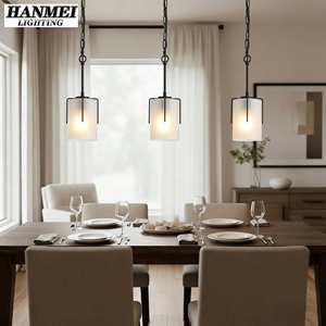 Minimalist Style Retro Gold Metal & Glass LED Chandelier With Three Heads Energy Saving Hanging <b>Light</b> Middle Size HM-<b>DJ</b>-W136P460 - Product Image 3