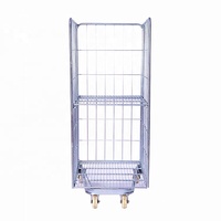Chariot à roulettes pliable et empilable de style personnalisé, grande capacité, en métal, pour entrepôt, logistique, stockage et transport