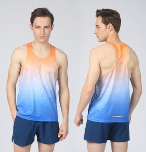 Camiseta Deportiva Personalizada Sublimada para Hombre, de Secado Rápido, Reflectante, Estilo Racerback, para Maratón, Running, sin Mangas - Product Image 3