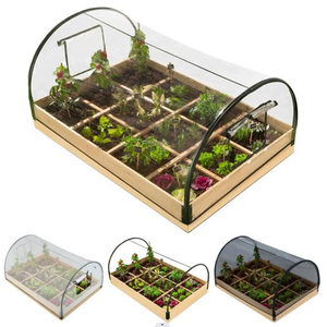 Lit de jardin surélevé en <span class=keywords><strong>bois</strong></span> facile à assembler pour l'extérieur Boîte à fleurs pour légumes Lit de fleurs avec couvercle de serre - Product Image 5