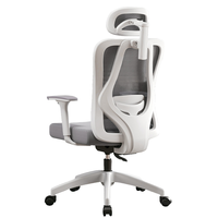 Chaise de bureau commerciale à dossier haut, entièrement en maille, ergonomique, pivotante, avec appui-tête réglable, design moderne, en tissu PU