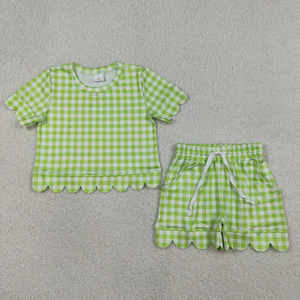 Conjunto de ropa para el 4 de julio para bebés y niñas, con lazos, sin mangas, top con estampado de cangrejo y pantalones cortos con volantes - Product Image 2