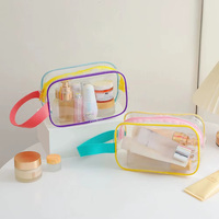 Sac de maquillage transparent en PVC avec logo personnalisé UIOWIO pour femmes, trousse de toilette, grande capacité, sac de plage d'été