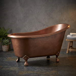 Bañera Ovalada Antigua de Cobre con Patas de Gato, Bañera de Metal para el Hogar, Hotel, Baño de Adultos - Product Image 1