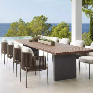 Ensemble de <span class=keywords><strong>Table</strong></span> et chaise en aluminium, pour hôtel, 10 places, pour Restaurant, jardin, Patio moderne - Product Image 2