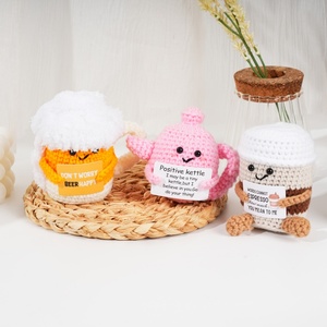 Handmade Crochet May & Dệt Đồ Chơi Đáng Yêu Dệt Kim Búp Bê Cà Phê/Ấm Trà/Bia Cốc Chủ Đề Vui Báo Giá Dễ Thương Uống Trang Trí Nội Thất Quà Tặng - Product Image 6