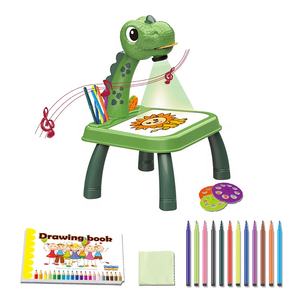 Eğitici çocuk projeksiyon çizim makine oyuncak eğitim masası dinozor boyama projektör oyuncak sesler - Product Image 3