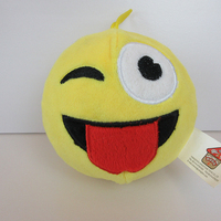 Porte-clés boule en peluche élastique, pièces, personnalisé avec smiley, assiette, passion spéciale