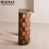 Meubles WISEMAX, table console en marbre et bois de style nordique luxueux pour salon, hôtel, bureau, restaurant, villa