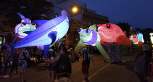 Disfraz <span class=keywords><strong>de</strong></span> títere <span class=keywords><strong>de</strong></span> <span class=keywords><strong>gusano</strong></span> <span class=keywords><strong>de</strong></span> pescado inflable, iluminación LED para espectáculo nocturno, promoción al aire libre - Product Image 6