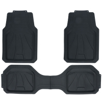 Tapis de voiture universels en PVC noir, 3 pièces, 15 mm d'épaisseur, avec logo personnalisé et motifs de différentes couleurs, vente en gros