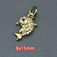 Pendentifs en or 18K, lot de 50 pièces, pendentifs à la mode, chat, pingouin, dauphin, chouette, vache, lapin, cœur, accessoires pour collier, DIY