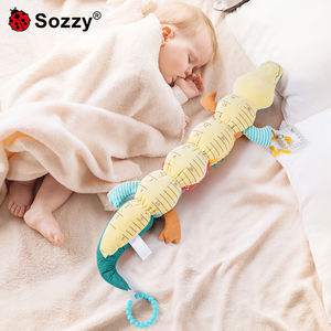 Sonajeros Sensoriales de Animales de Peluche, Juguetes para el Tiempo Boca Abajo, Juguetes Arrugados, Muñecos de Cocodrilo Relajantes con Música - Product Image 4