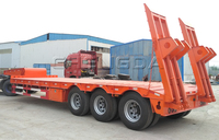 Camion plate-forme garçon lourd lit bas conteneur col de cygne excavatrice Transport semi-remorque camions 100ton Lowbed remorques de camion