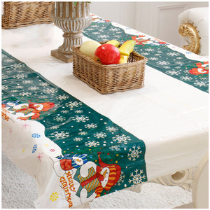 Home Use Snowman Printed Christmas Tablecloth Rectangular Customized Waterproof <strong>Table</strong> <strong>Cover</strong> Cloth <strong>Plastic</strong> - Product Image 1